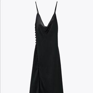 Medium Zara Black Satin Slip Dress